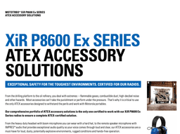 XiR P8600 Ex SERIES ATEX ACCESSORY SOLUTIONS